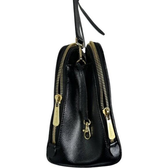 Michael Kors Reese Patent Saffiano Leather Bag Purse Black 30T4GEES3A Handbag - Picture 3 of 15